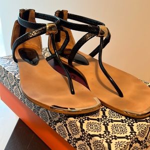 Black snake print Isola sandals in size 7.5/38.5. Gently used w original box